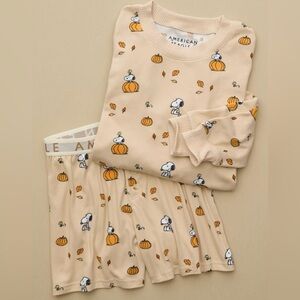 AE Peanuts Fall Pumpkin Plush PJ Set